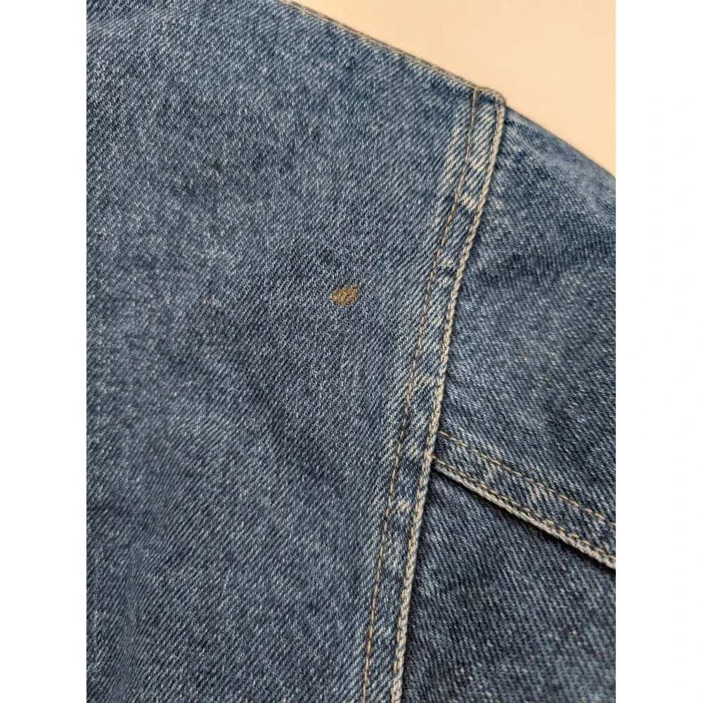 Arizona Jean Co. Vintage Flannel Lined Jean Jacket Corduroy Collar Youth 14/16